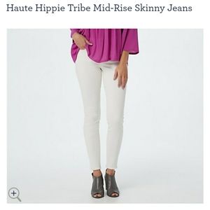 Haute Hippie Tribe Ivory stretch Jean's sz 2 NWOT